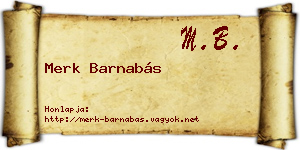 Merk Barnabás névjegykártya